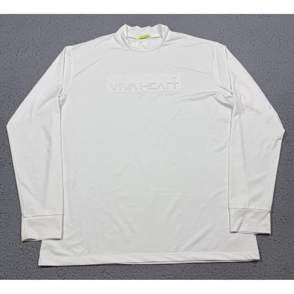 VIVA HEART Shirt Mens 3XL‎ White Long Sleeve Mock Neck Golf Performance Top